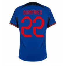 Nederländerna Denzel Dumfries #22 Bortatröja VM 2022 Korta ärmar